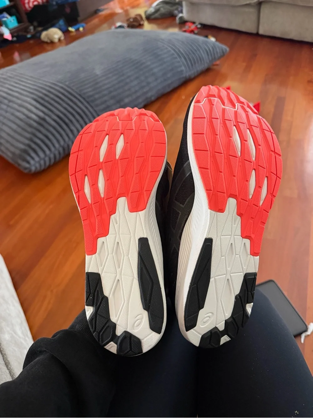 Asics Gel Contend Black Running Shoes with Red Laces